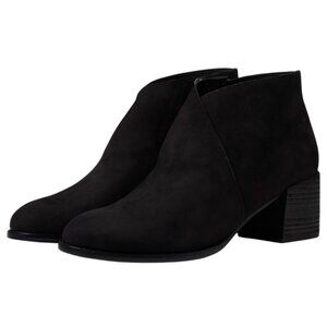 Eileen Fisher Melrose Ankle Boots Block Heel Black Nubuck Size 8 New In Box